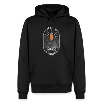 Sunshine & Biking, Design pour l'été et le vélo - Sweat à capuche Premium bio Homme - noir - Devant - Nico (187cm)