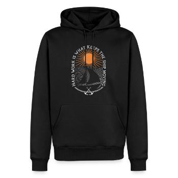 Phrase Bateau Inspirante, Cadeau Nautique Original - Sweat à capuche Premium bio Homme - noir - Devant - Nico (187cm)