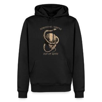 Design Gothique Crâne & Serpent - Sweat à capuche Premium bio Homme - noir - Devant - Nico (187cm)