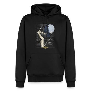 Tarot Mystique Corbeau 'The Raven' fait à la main - Sweat à capuche Premium bio Homme - noir - Devant - Nico (187cm)