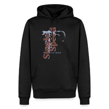 Single Speed Bike T-Shirt – Retro Design - Männer Premium Bio Hoodie - Schwarz - Vorne - Nico (187cm)