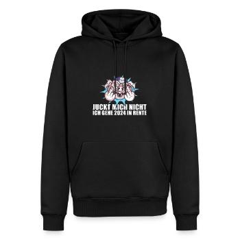 Juckt Mich Nicht Ich Gehe 2024 In Rente Rente 2024 - Männer Premium Bio Hoodie - Schwarz - Vorne - Nico (187cm)