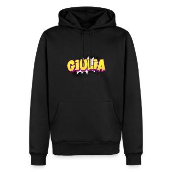 Giulia Benutzerdefinierter Name Comic-Stil Pop-Art, - Männer Premium Bio Hoodie - Schwarz - Vorne - Nico (187cm)
