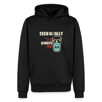 Technisch Gesehen Ist Es Immer Voll - - Männer Premium Bio Hoodie - Schwarz - Vorne - Nico (187cm)