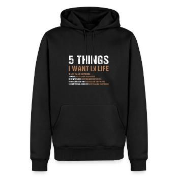 Dog 5 Things I Want In Life Aussie - Männer Premium Bio Hoodie - Schwarz - Vorne - Nico (187cm)
