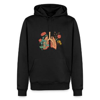 Les poumons des fleurs - beauté épanouie de la - Sweat à capuche Premium bio Homme - noir - Devant - Nico (187cm)