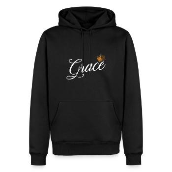 Grace Nom pour les femmes Enfants Bambins - Grace Custom - Sweat à capuche Premium bio Homme - noir - Devant - Nico (187cm)
