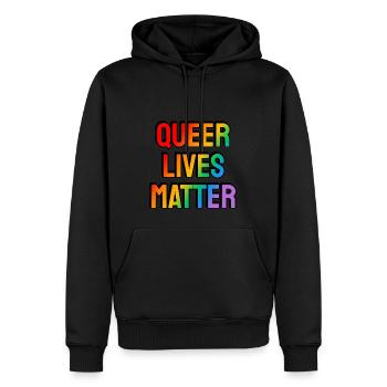 Queere Leben sind wichtig LGBT Pride schwul Regenbogen - Männer Premium Bio Hoodie - Schwarz - Vorne - Nico (187cm)