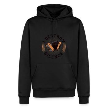 I Destroy Silence, Steirische Harmonika Quetschn - Männer Premium Bio Hoodie - Schwarz - Vorne - Nico (187cm)