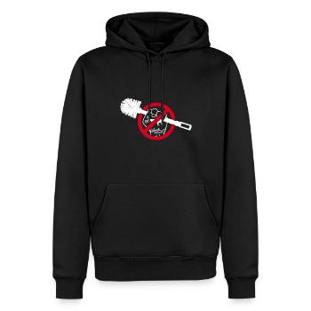 Gegen Scheiße Klobürste Politik Dagegen Protest - Männer Premium Bio Hoodie - Schwarz - Vorne - Nico (187cm)