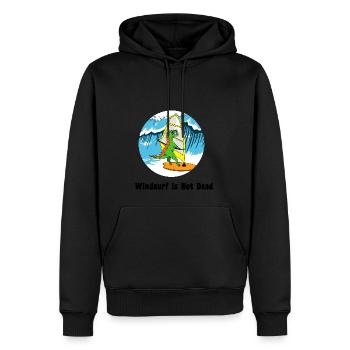 Wellenachterbahn - Männer Premium Bio Hoodie - Schwarz - Vorne - Nico (187cm)