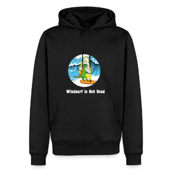 Wellenuntersetzer weiß - Männer Premium Bio Hoodie - Schwarz - Vorne - Nico (187cm)