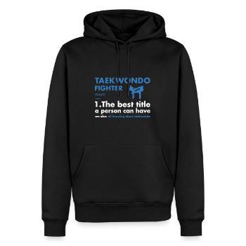 Définition du combattant sportif Taekwondo - Sweat à capuche Premium bio Homme - noir - Devant - Nico (187cm)
