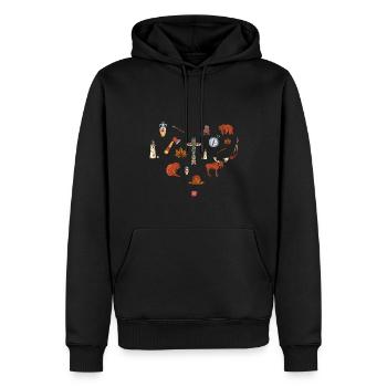 Canadian Vintage Symbols Canada Flag Maple Leaf - Männer Premium Bio Hoodie - Schwarz - Vorne - Nico (187cm)