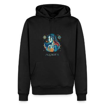 Aquarius - Zodiac sign - Wassermann Sternzeichen - Männer Premium Bio Hoodie - Schwarz - Vorne - Nico (187cm)
