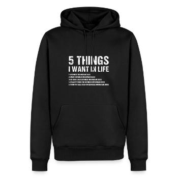 5 choses que je veux dans la vie Bouvier Bernois - Sweat à capuche Premium bio Homme - noir - Devant - Nico (187cm)