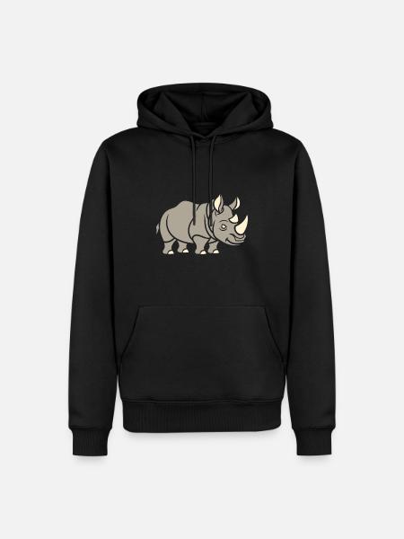 rhinoceros - Men’s Premium Organic Hoodie - black