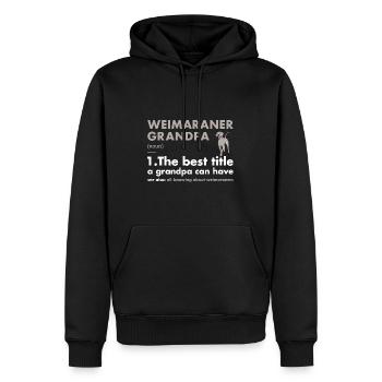 Définition du grand-père braque de Weimar - Sweat à capuche Premium bio Homme - noir - Devant - Nico (187cm)
