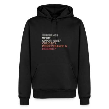 Spirit Curiosity Perseverance Ingenuity - Sweat à capuche Premium bio Homme - noir - Devant - Nico (187cm)