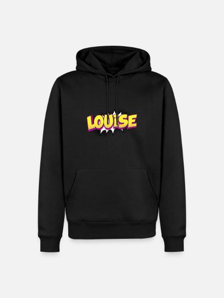 Louise Custom Name Comic Book Style Pop Art, - Sweat à capuche Premium bio Homme - noir