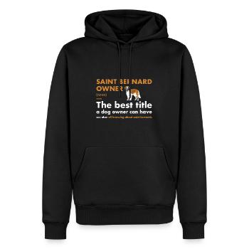 Définition de Saint Bernard Propriétaire - Sweat à capuche Premium bio Homme - noir - Devant - Nico (187cm)