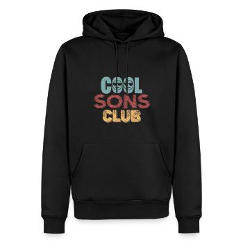 Cool Sons Club Groovy Retro Dad Mom Father's Day - Men’s Premium Organic Hoodie - black - Front - Nico (187cm)