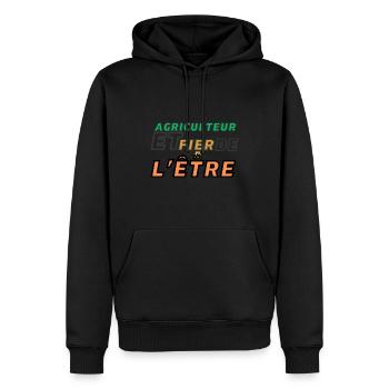 Agriculteur Et Fier De l'Etre - Sweat à capuche Premium bio Homme - noir - Devant - Nico (187cm)