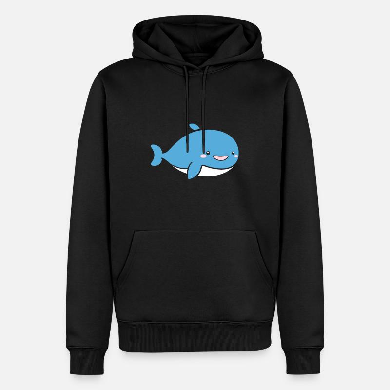 Wal - Männer Premium Bio Hoodie - Schwarz