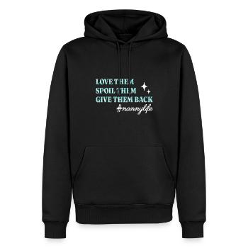 Nanny Babysitterin Tagesmutter - Männer Premium Bio Hoodie - Schwarz - Vorne - Nico (187cm)