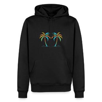je suis en vacances - Sweat à capuche Premium bio Homme - noir - Devant - Nico (187cm)