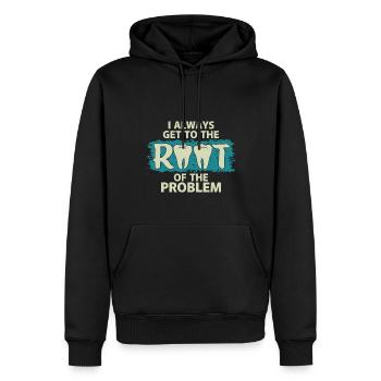 Immer Direkt Zum Kern Des Problems - Männer Premium Bio Hoodie - Schwarz - Vorne - Nico (187cm)