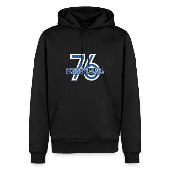 76 Sweat-shirt pennsylvanie - Sweat à capuche Premium bio Homme - noir - Devant - Nico (187cm)