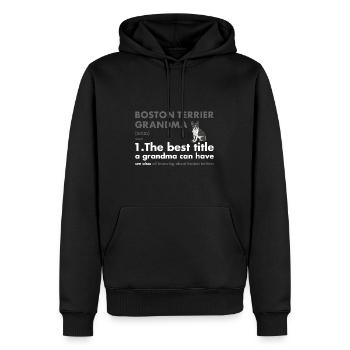 Boston Terrier Grandma Definition - Männer Premium Bio Hoodie - Schwarz - Vorne - Nico (187cm)