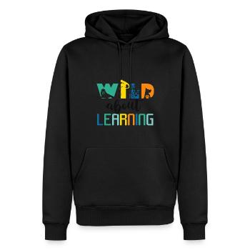Wild About Learning Lehrer Schule Pre-K Tier - Männer Premium Bio Hoodie - Schwarz - Vorne - Nico (187cm)