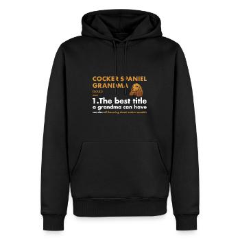 Chien Corgi Grand-mère Définition - Sweat à capuche Premium bio Homme - noir - Devant - Nico (187cm)