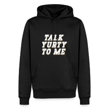Talk Yurty To Me - Lustige Jurte Liebhaber Natur - Männer Premium Bio Hoodie - Schwarz - Vorne - Nico (187cm)