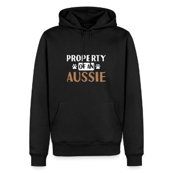 Propriété de chien d’un Aussie - Sweat à capuche Premium bio Homme - noir - Devant - Nico (187cm)