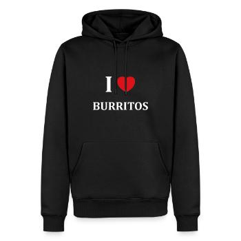 Amour Petit burrito - Sweat à capuche Premium bio Homme - noir - Devant - Nico (187cm)