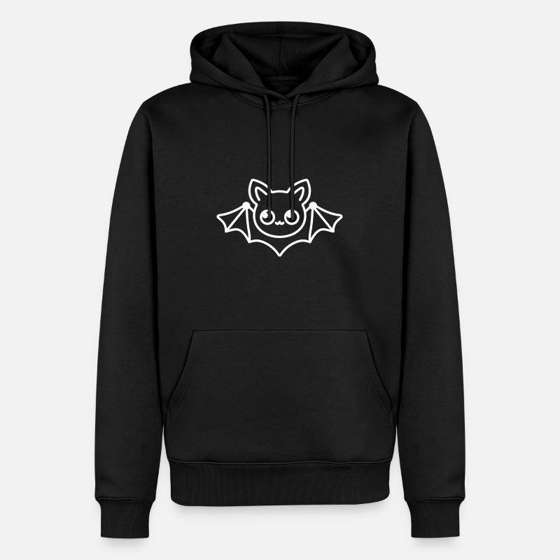 Fledermaus - Männer Premium Bio Hoodie - Schwarz