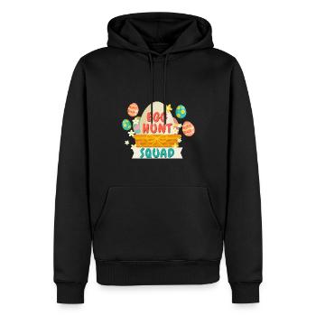 Oeuf de Pâques de l’escouade de chasse aux œufs - Sweat à capuche Premium bio Homme - noir - Devant - Nico (187cm)
