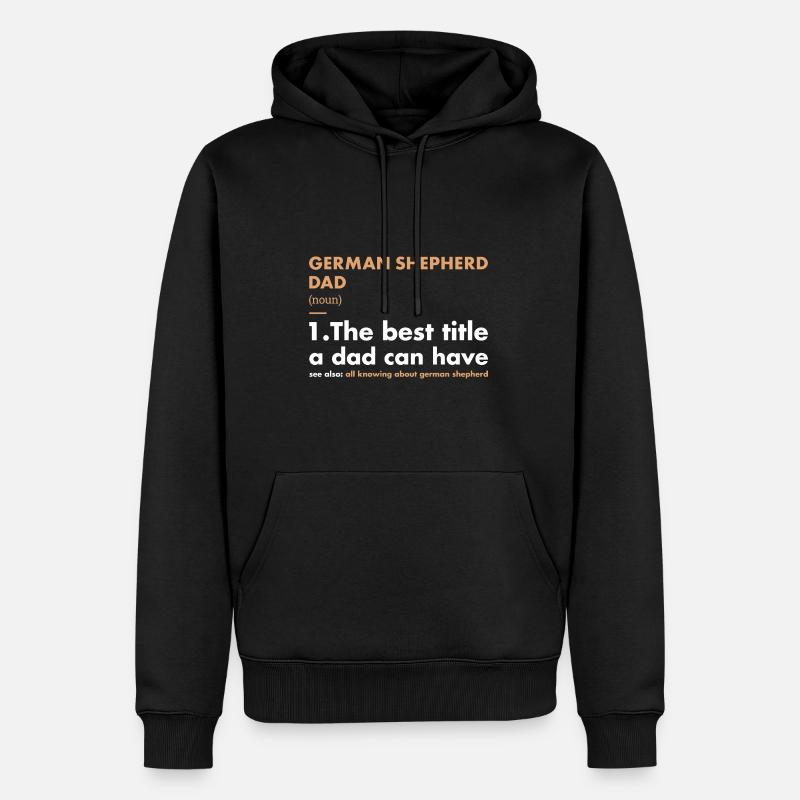 German Shepherd Dad Definition - Männer Premium Bio Hoodie - Schwarz