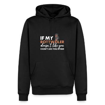 If My Rottweiler Doesn't Like You - Männer Premium Bio Hoodie - Schwarz - Vorne - Nico (187cm)