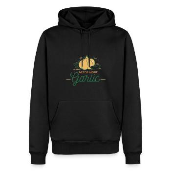 Besoin de plus de gousses d’ail - Sweat à capuche Premium bio Homme - noir - Devant - Nico (187cm)