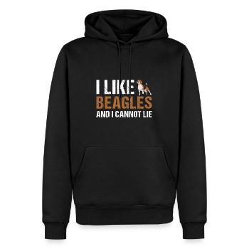 J’aime Beagle et je ne peux pas mentir - Sweat à capuche Premium bio Homme - noir - Devant - Nico (187cm)