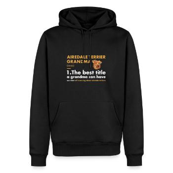 Airedale Terrier Grand-mère Définition - Sweat à capuche Premium bio Homme - noir - Devant - Nico (187cm)