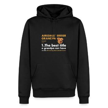 Airedale Terrier Grand-père Définition - Sweat à capuche Premium bio Homme - noir - Devant - Nico (187cm)