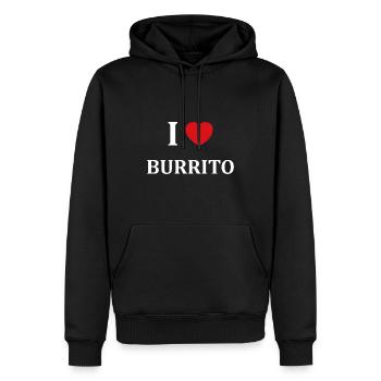 Amour Petit burrito - Sweat à capuche Premium bio Homme - noir - Devant - Nico (187cm)
