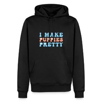 Toiletteur pour chiens Toiletteur pour chien - Sweat à capuche Premium bio Homme - noir - Devant - Nico (187cm)