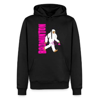 Badminton Badminton Badminton Yeti Édition d’hiver - Sweat à capuche Premium bio Homme - noir - Devant - Nico (187cm)