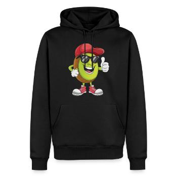 Kiwi - Männer Premium Bio Hoodie - Schwarz - Vorne - Nico (187cm)
